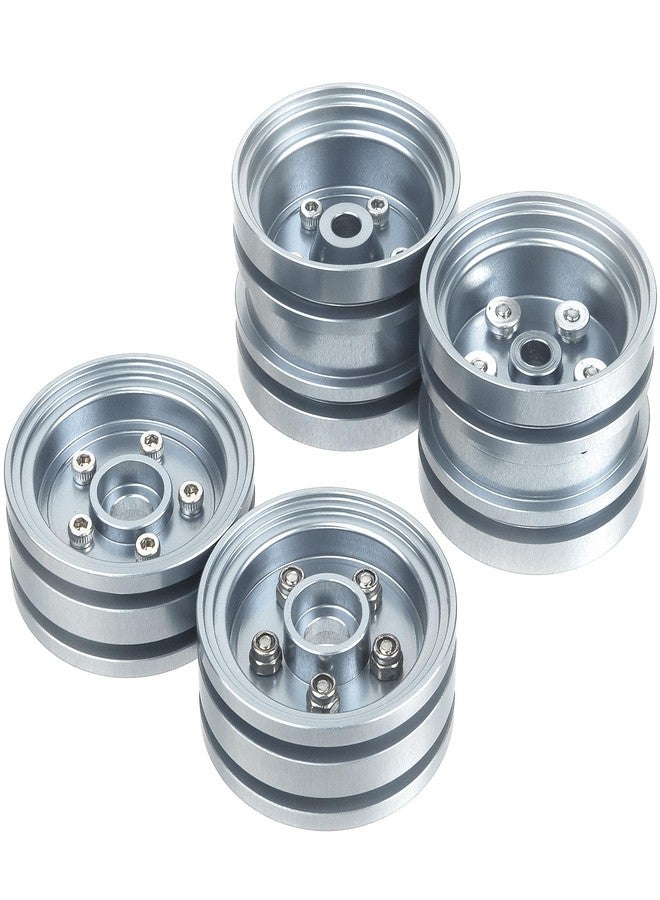 TOOMOD Aluminum Wheel Rim Set Wheel Hub for Tamiya Grasshopper,Hornet, Mighty Frog, Buggy Champ, Fast Attack, Fighting Buggy Upgrades Parts （Silvery） - Image 3